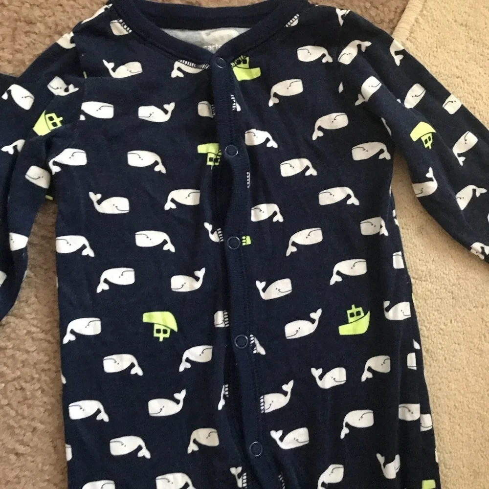 Carter’s (2) Whale Footed Sleepers for Twins